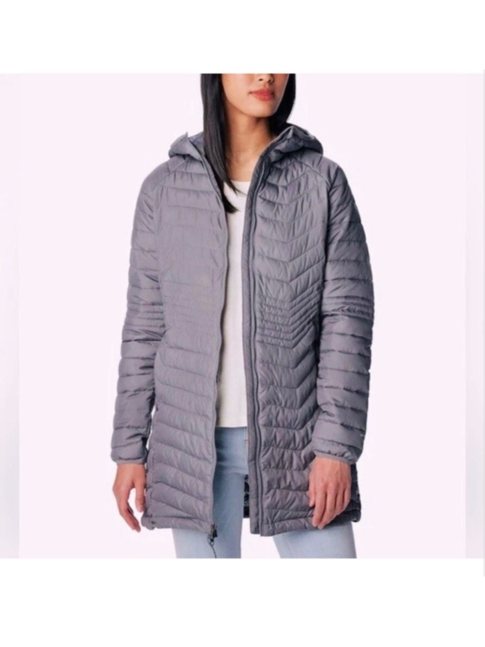 Women's Columbia Gray Omni Heat Lined Puffer Coat S